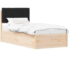 Lova Lovo rėmas su apmuštu galvūgaliu Juoda 90 x 200 cm
