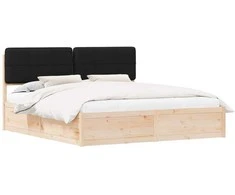 Lovo rėmas su apmuštu galvūgaliu Juoda 200 x 200 cm