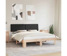 Lovo rėmas su apmuštu galvūgaliu Juoda 200 x 200 cm