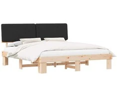 Lovo rėmas su apmuštu galvūgaliu Juoda 200 x 200 cm