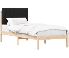 Lova Lovo rėmas su apmuštu galvūgaliu Juodas 75 x 190 cm