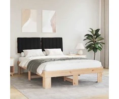 Lova Lovo rėmas su apmuštu galvūgaliu Juoda 135 x 190 cm