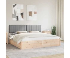 Lova Lovo rėmas su apmuštu galvūgaliu Šviesiai pilka 200 x 200 cm