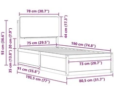 Lova Lovo rėmas su apmuštu galvūgaliu Šviesiai pilka 75 x 190 cm