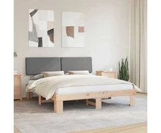 Lovo rėmas su apmuštu galvūgaliu Šviesiai pilka 180 x 200 cm