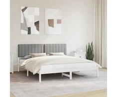Lovo rėmas su apmuštu galvūgaliu Šviesiai pilka 180 x 200 cm