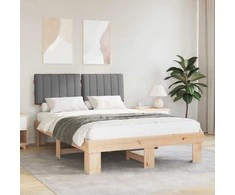 Lovo rėmas su apmuštu galvūgaliu Šviesiai pilka 140 x 190 cm