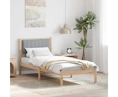Lova Lovo rėmas su apmuštu galvūgaliu Šviesiai pilka 75 x 190 cm