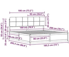 Lovo rėmas su apmuštu galvūgaliu Šviesiai pilka 180 x 200 cm