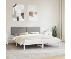 Lova Lovo rėmas su apmuštu galvūgaliu Šviesiai pilka 200 x 200 cm
