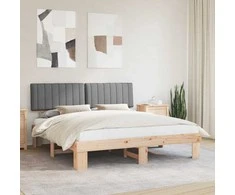 Lovo rėmas su apmuštu galvūgaliu Šviesiai pilka 180 x 200 cm