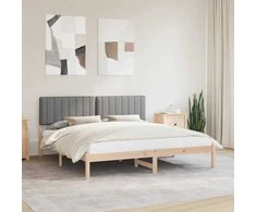 Lovo rėmas su apmuštu galvūgaliu Šviesiai pilka 180 x 200 cm