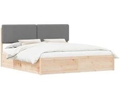 Lovo rėmas su apmuštu galvūgaliu Šviesiai pilka 180 x 200 cm