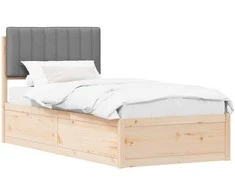 Lova Lovo rėmas su apmuštu galvūgaliu Šviesiai pilka 90 x 200 cm