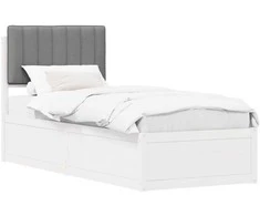 Lova Lovo rėmas su apmuštu galvūgaliu Šviesiai pilka 75 x 190 cm