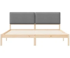 Lovo rėmas su apmuštu galvūgaliu Šviesiai pilka 200 x 200 cm