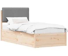 Lova Lovo rėmas su apmuštu galvūgaliu Šviesiai pilka 90 x 200 cm