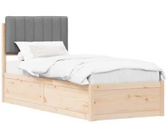 Lova Lovo rėmas su apmuštu galvūgaliu Šviesiai pilka 75 x 190 cm