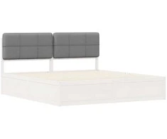 Lovo rėmas su apmuštu galvūgaliu Šviesiai pilka 200 x 200 cm