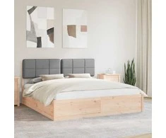 Lovo rėmas su apmuštu galvūgaliu Šviesiai pilka 180 x 200 cm