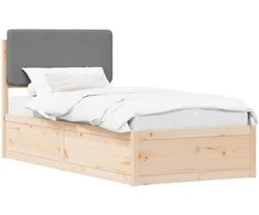Lova Lovo rėmas su apmuštu galvūgaliu Šviesiai pilka 75 x 190 cm