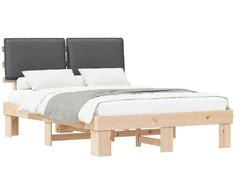 Lovo rėmas su apmuštu galvūgaliu Tamsiai pilka 140 x 190 cm