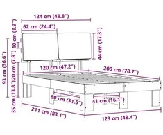 Lova Lovo rėmas su apmuštu galvūgaliu Tamsiai pilka 120 x 200 cm