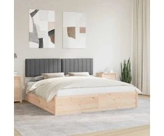 Lovo rėmas su apmuštu galvūgaliu Tamsiai pilka 180 x 200 cm
