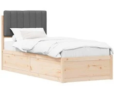 Lova Lovo rėmas su apmuštu galvūgaliu Tamsiai pilka 75 x 190 cm