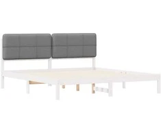 Lovo rėmas su apmuštu galvūgaliu Tamsiai pilka 200 x 200 cm