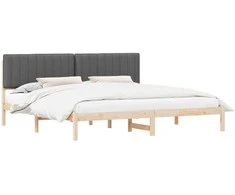 Lovo rėmas su apmuštu galvūgaliu Tamsiai pilka 200 x 200 cm