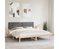 Lovo rėmas su apmuštu galvūgaliu Tamsiai pilka 180 x 200 cm