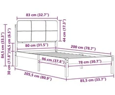 Lova Lovo rėmas su apmuštu galvūgaliu Tamsiai pilka 80 x 200 cm