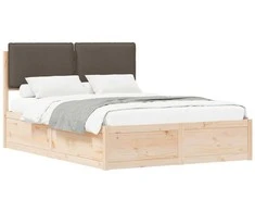 Lovo rėmas su apmuštu galvūgaliu Taupe 150 x 200 cm