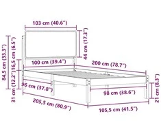 Lova Lovo rėmas su apmuštu galvūgaliu Taupe 100 x 200 cm