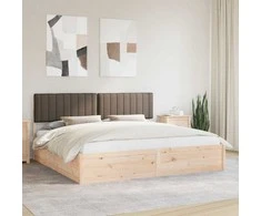 Lovo rėmas su apmuštu galvūgaliu Taupe 200 x 200 cm