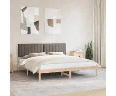 Lovo rėmas su apmuštu galvūgaliu Taupe 180 x 200 cm