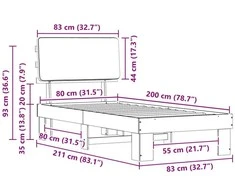 Lova Lovo rėmas su apmuštu galvūgaliu Taupe 80 x 200 cm