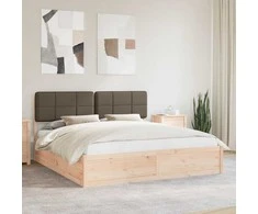 Lovo rėmas su apmuštu galvūgaliu Taupe 200 x 200 cm
