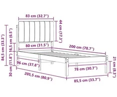 Lova Lovo rėmas su apmuštu galvūgaliu Taupe 80 x 200 cm