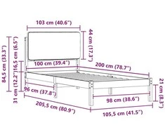 Lova Lovo rėmas su apmuštu galvūgaliu Tortora 100 x 200 cm