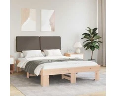 Lova Lovo rėmas su apmuštu galvūgaliu Taupe 140 x 200 cm