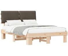 Lovo rėmas su apmuštu galvūgaliu Taupe 140 x 200 cm