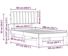 Lova Lovo rėmas su apmuštu galvūgaliu Taupe 100 x 200 cm
