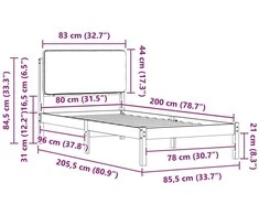 Lova Lovo rėmas su apmuštu galvūgaliu Tortora 80 x 200 cm
