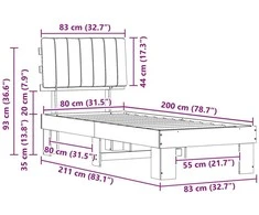 Lova Lovo rėmas su apmuštu galvūgaliu Tortora 80 x 200 cm