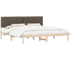 Lovo rėmas su apmuštu galvūgaliu Taupe 200 x 200 cm