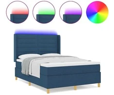 Kiemas lova su LED juostelėmis Mėlyna 140 x 190 cm audinys