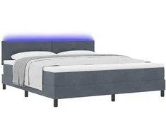 LED Čiužinio Lova Tamsiai pilka 180 x 200 cm Aksomas