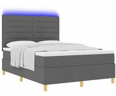 LED Čiužinio Lova Tamsiai pilka 140 x 200 cm audinys